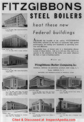 1935 advertisement by Fitzgibbons Boiler Company - cited & discussed at InspectApedia.com