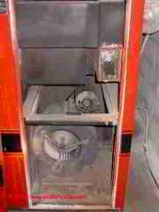 Blower compartment of furnace © D Friedman at InspectApedia.com 