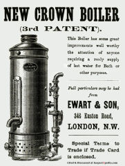 Ewart & Son New Crown Boiler, U.K. cited & discussed at InspectApedia.com