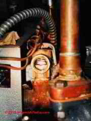 Steam boiler temperature/pressure relief valve label (C) Daniel Friedman 1999