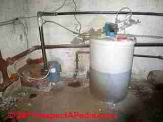 Steam condensate return pump system © D Friedman at InspectApedia.com 