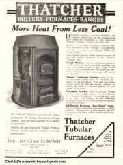 1925 Thatcher Furnace cited & discussed at InspectApedia.com