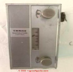 Trane line voltage thermostat (C) InspectApedia.com Eddie