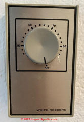 White Rodgers line voltage thermostat (C) InspectApedia.com Gio