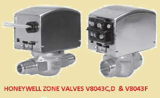 Honeywell V8043D series zone valve 