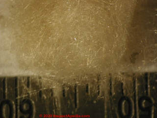 Johns Manville Spintex mineral wool insulation lab photographs (C) Daniel Friedman at InspectApedia.com