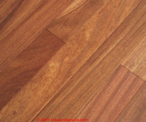 Brazilian teak wood flooring, pre-finished - at InspectApedia.com