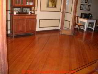 Heart pine floor, Buenos Aires (C) Daniel Friedman at InspectApedia.com