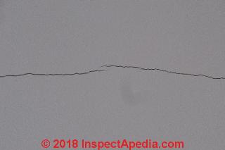 Ceiling drywall crack due to temperature and humidity (C) Daniel Friedman