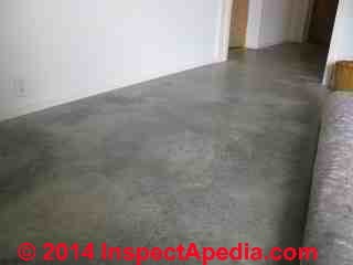 Hard finished gray stained concrete interior floor slab (C) Daniel Friedman Ralph Arlyck