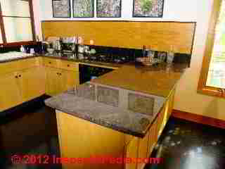 Granite countertops © D Friedman at InspectApedia.com 
