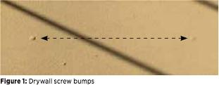 Drywall bumps where lightweight drywall and water-based low VOC adhesive were used - US Gypsum, cited in detail in this article at InspectApedia.com