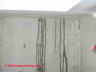 EIFS wall leak shows up on lower foundation wall (C) Daniel Friedman