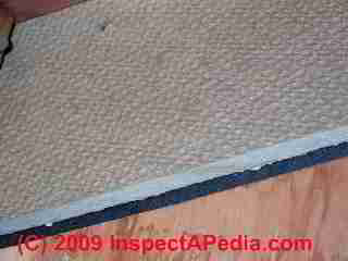 Gypsum board used as exterior sheathing © Daniel Friedman at InspectApedia.com