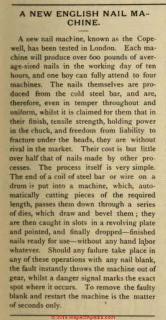 Hardware Merchandising magazind discussing new nail making machine, 7 February 1890 (C) InspectApdedia.com