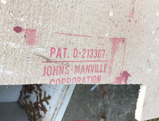 Johns Manville ceiling tiles test - not asbestos (C) InspectApedia.com DD