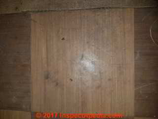 London floor tile that does not contain asbestos 9x9" before 1963 (C) InspectApedia.com DR 