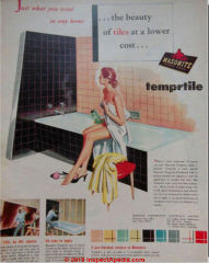 Masonite Temprtile bathroom wallboard advertisement ca 1955 (C) InspectApedia.com