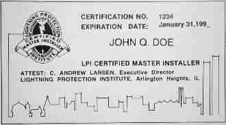 LPI certification card