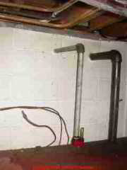 Photograph of a in-home oil tank - notice the small diameter vent line?