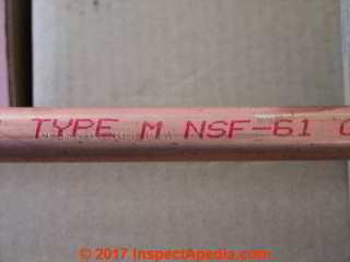 Type M copper piping labeling (C) Daniel Friedman