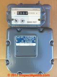 American Gas Meter AC 95 refurbished at eBay (C) InspectApedia.com
