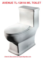 Avenue toilet cited & discussed at InspectApedia.com