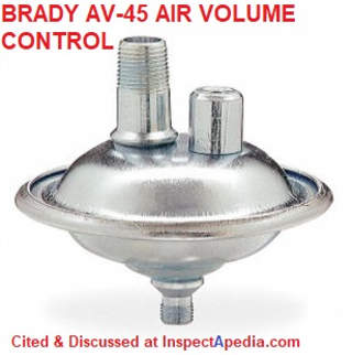Brady Air Volume Control No. AV-45 cited & discussed at InspectApedia.com