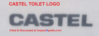 Castel a toilet brand sold in Mexico (C) InspectApedia.com DF