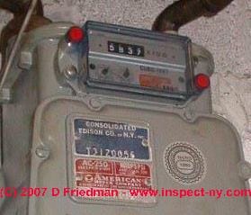 Photograph of a gas meter cubic feet readout