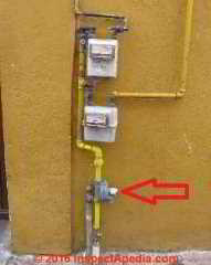 Gas service at a building in Mexico, regulator & meter (C) Daniel Friedman