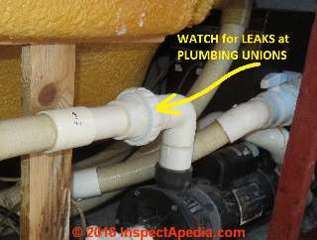 Suspect plastic plumbing unions may leak during repairs (C) Daniel Friedman