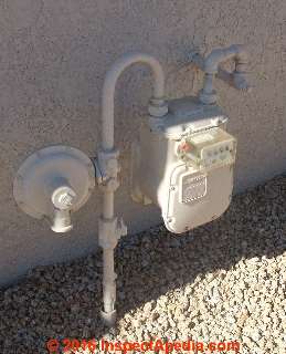 Natural gas regulator & meter installed outdoors at Surprise, AZ, USA (C) Daniel Friedman