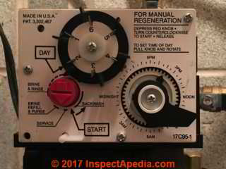 Master Water Conditioner No. 155 control head (C) InspectApedia.com DG