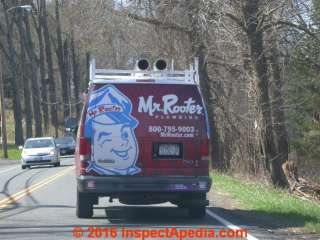 Plumbing drain cleaning company truck  enroute to or from a job (C) Daniel Friedman