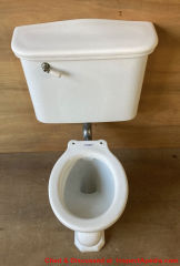 Antique toilet: vintage Crane Santon toilet sold by Period Bath Supply co - cited at InspectApedia