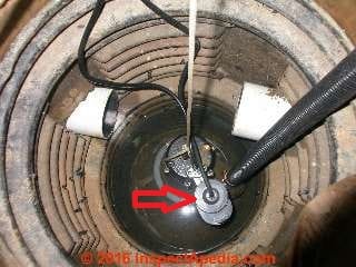 Sump pump float switch inspection (C) Daniel Friedman