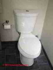 Top flush Glacier Bay water saving toilet © D Friedman at InspectApedia.com 