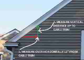 How to measure roof slope at the building gable end (C) Daniel Friedman