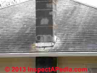 White area around chimney is not a roof stain (C) Daniel Friedman