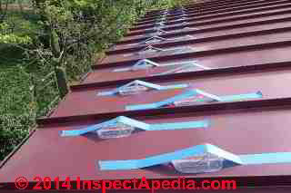 Berger snow guards taped in place on a metal roof (C) Daniel Friedman Eric Galow Poughkeepsie NY 2014