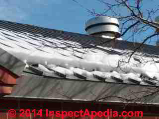 Snow guards at work on a metal roof, Vassar College (C) 2013 Daniel Friedman