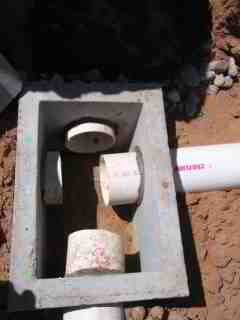Septic system drop box or D-box being installed, Tucson AZ (C) Daniel Friedman