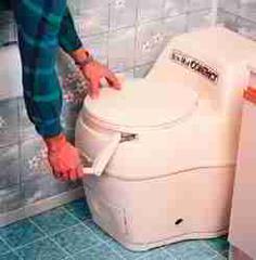 Photograph of a waterless composting toilet