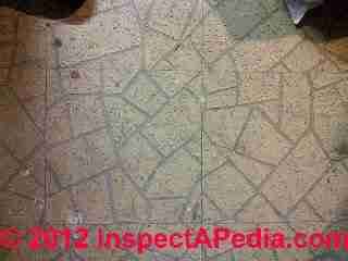 Kentile VAT flooring from a 1941 home (C) InspectApedia & J.S.