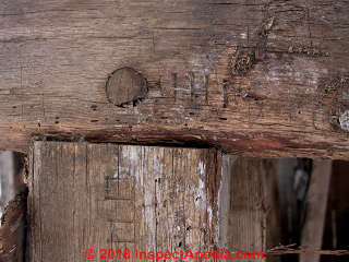 Post and beam connection detail in a barn in Wappingers Falls NY (C) Daniel Friedman