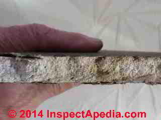 Gypsum board exterior sheathing salvaged from military buildings, Stewart AFB, Newburgh NY (C) Daniel Friedman 2014