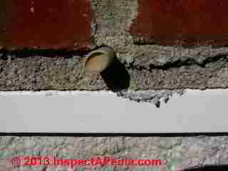 Brick veneer wall weep hole too small, clogged (C) 2013 Daniel Friedman