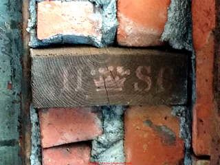 HSC with Crown stamped on end of joist from a 1935 home (C) InspectApedia.com ScottI