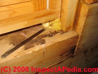 Leaks at the window of a log home